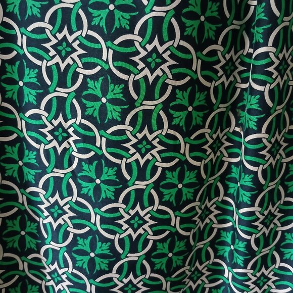 J.Crew Women's Sz 4 Dress Open Back Silk Mini Silk Geometric Green Blue Floral - Picture 9 of 15